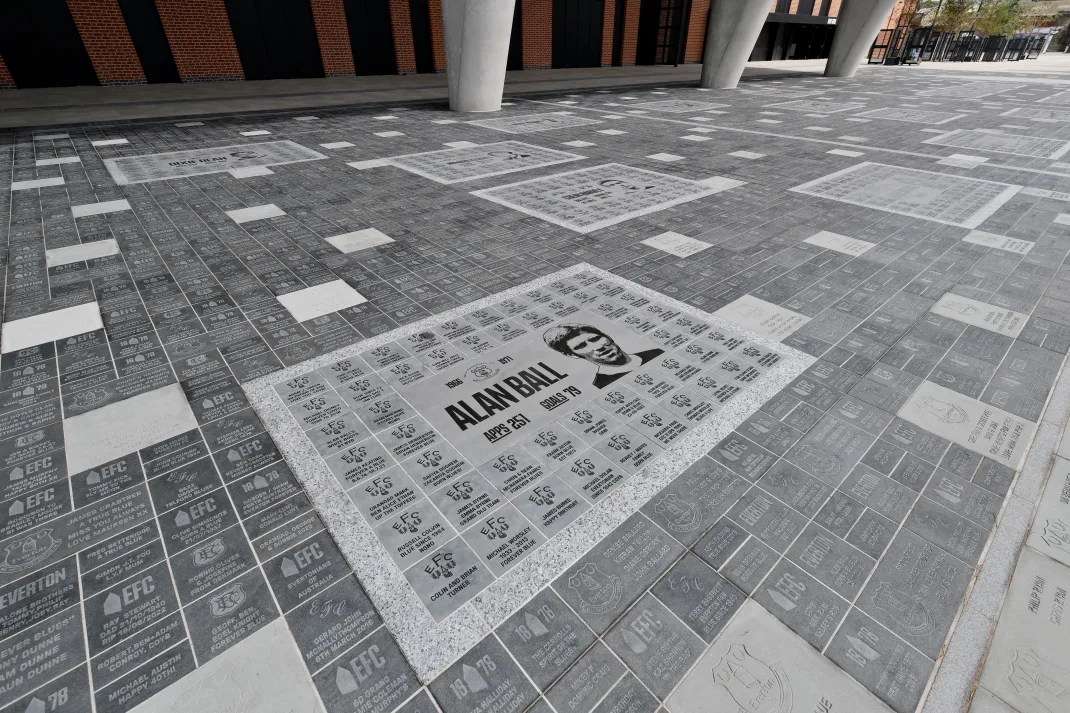 Everton Way engraved fan stone walkway