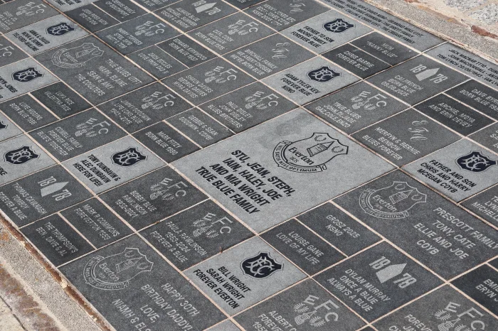A close up of the engraved stones featured within The Dock Lines