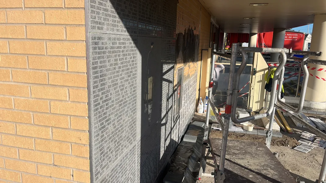 Part way through installation of Howard's Way