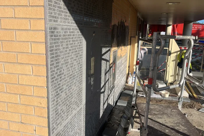 Part way through installation of Howard's Way