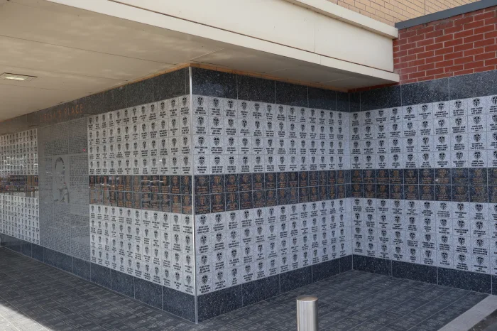 An image of the personalised wall of stones at Elland Road, Bielsa's Place.